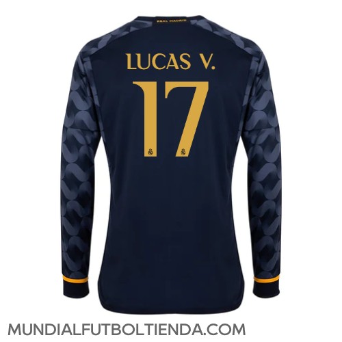 Camiseta Real Madrid Lucas Vazquez #17 Segunda Equipación Replica 2023-24 mangas largas